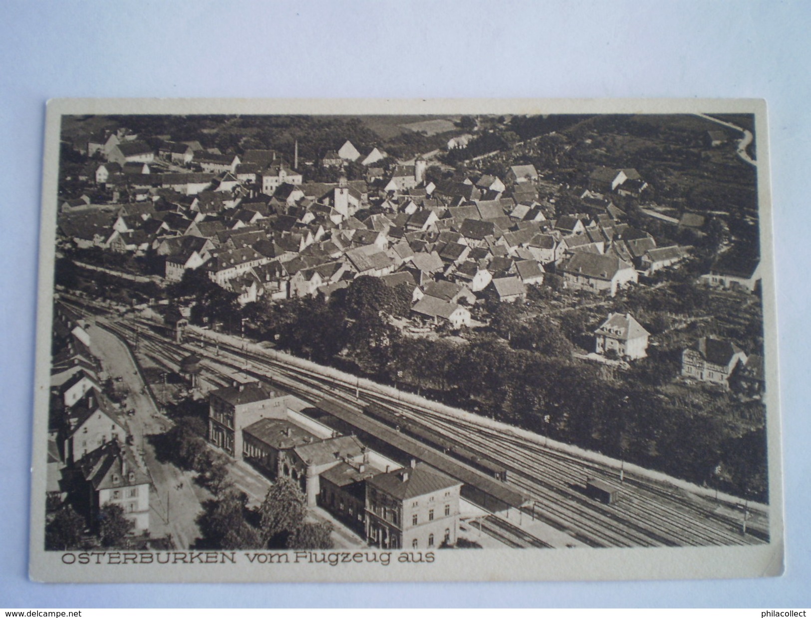 Osterburken //  Vom Flugzeug Aus (auf Bahnhof) 19?? Verlag Jakob Hummel Selten - Andere & Zonder Classificatie