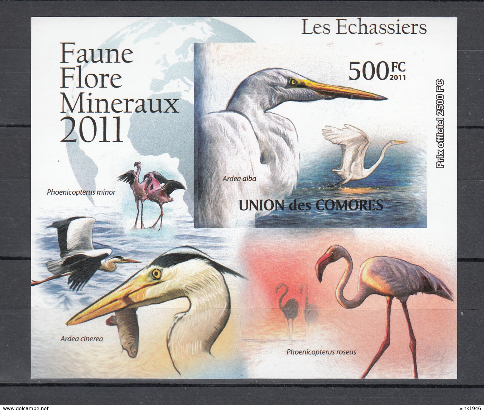 Comores 2011,1V In Block,IMP,birds,flamingo,reiger,vogels,vögel,oiseaux,pajaros,uccelli,aves,MNH/Postfris(L2830) - Flamingos