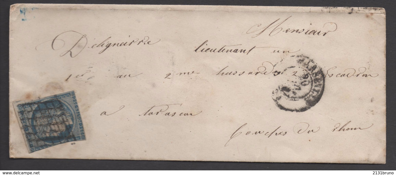 CERES N 4 Sur Lettre, Grille ,  Voir Scan Recto Verso, Cachet Cire Rouge - 1849-1850 Cérès