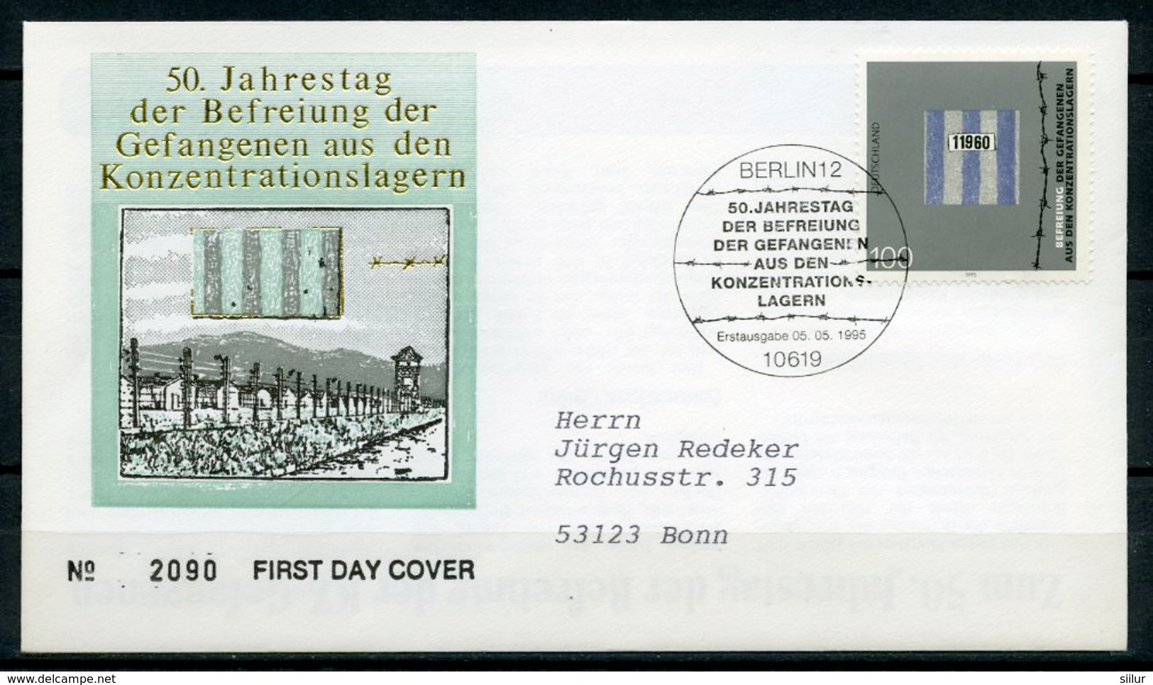 Deutsche Germany FDC 1995 Berlin 50.Jahrstag Der Befreiung Der Gefangenen Aus Den Konzentrationslagern - Brieven En Documenten