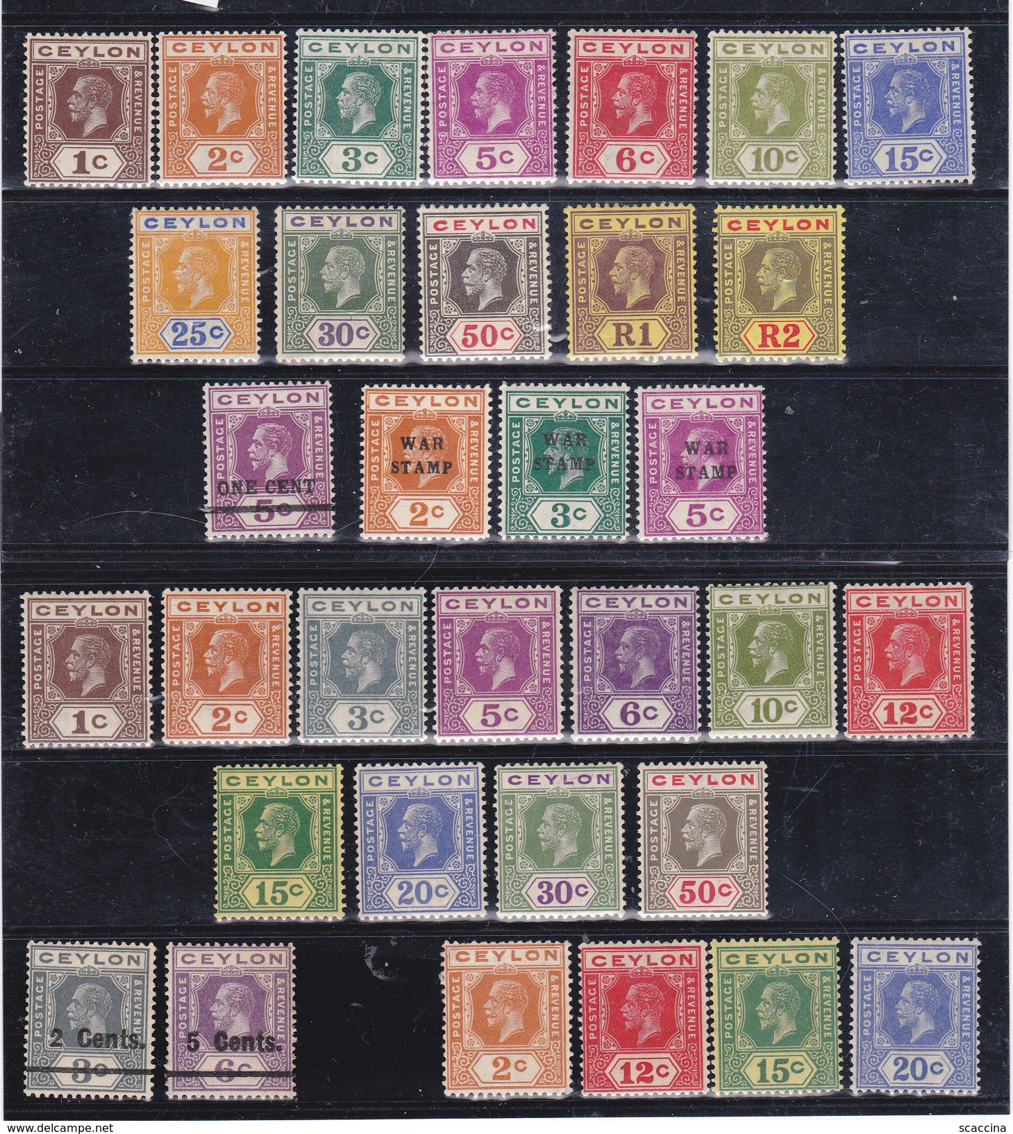 CEYLON  RE GIORGIO V 1912- 27   29 Valori  Yvert .tra I N/n 178 E 228   MLH * - Ceylon (...-1947)