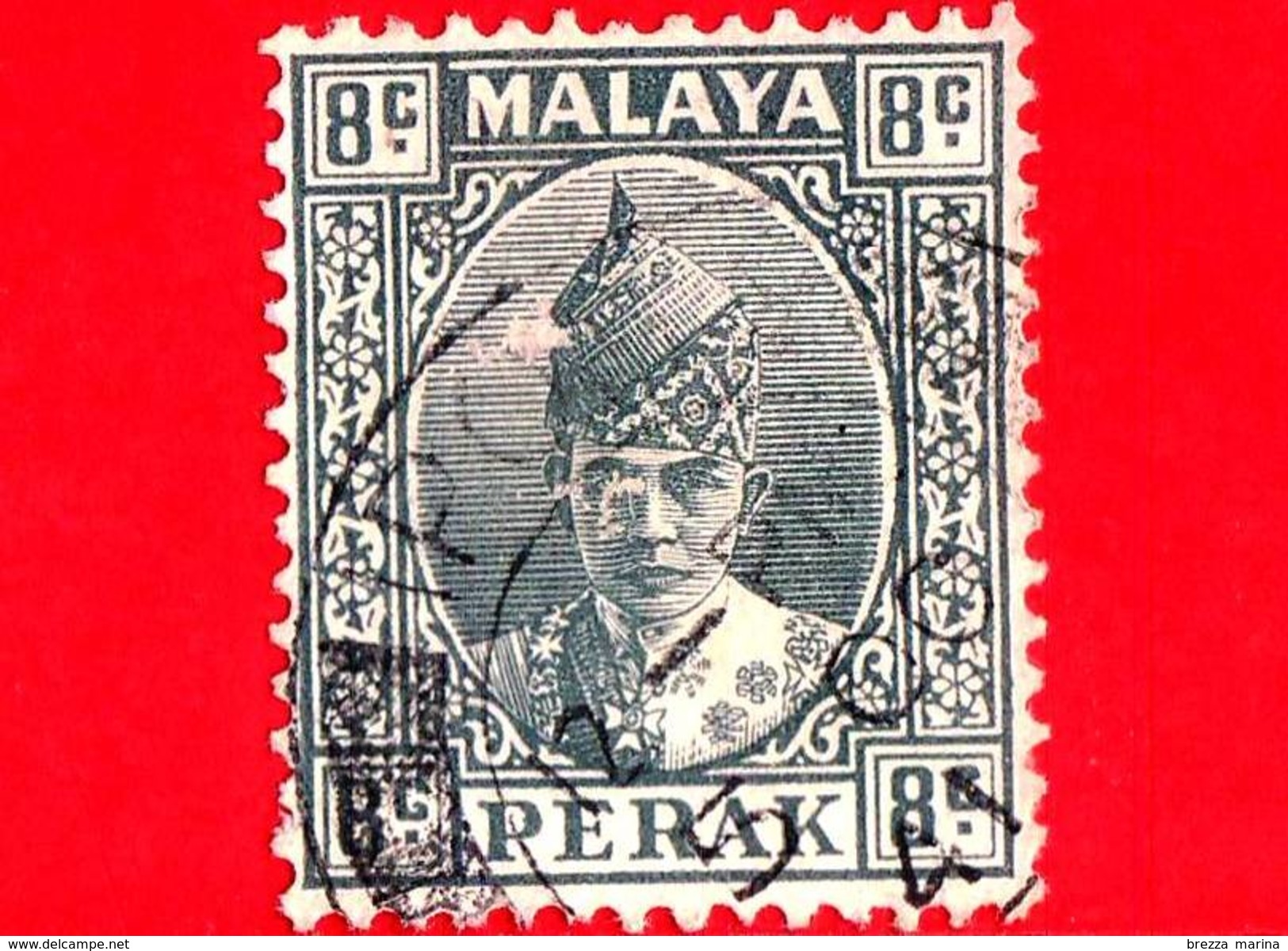 MALESIA - Malaya - PERAK - Usato - 1938 - Sultan Iskandar - 8 - Perak