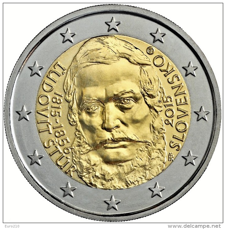 SLOVAKIA 2 EURO 2015 - Ludovit Stur - UNC Quality - In Stock - Slovakia