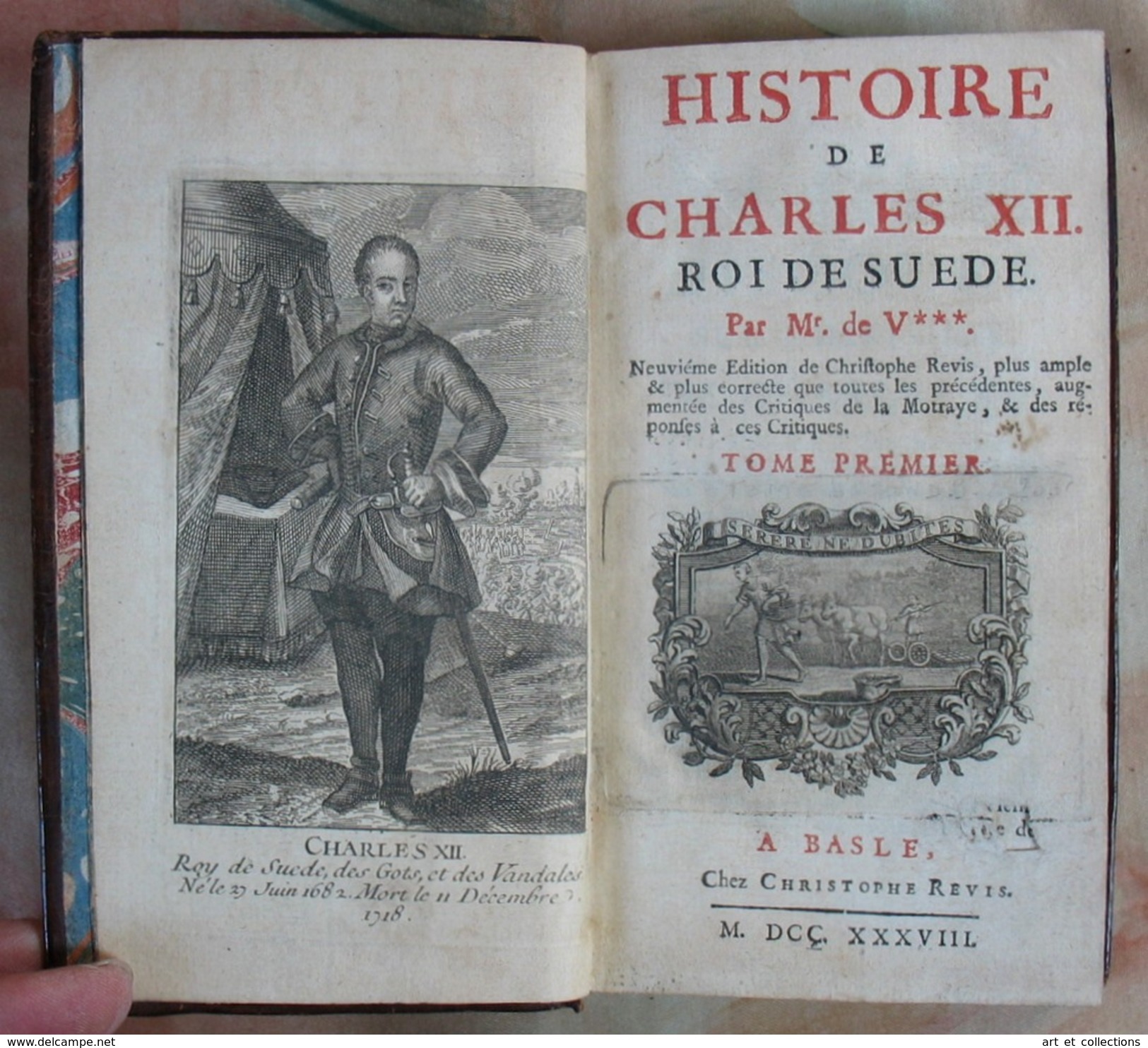 CHARLES XII, Roi De SUÈDE / Voltaire / 2 Tomes En 1 Volume / BASLE 1738 - 1701-1800