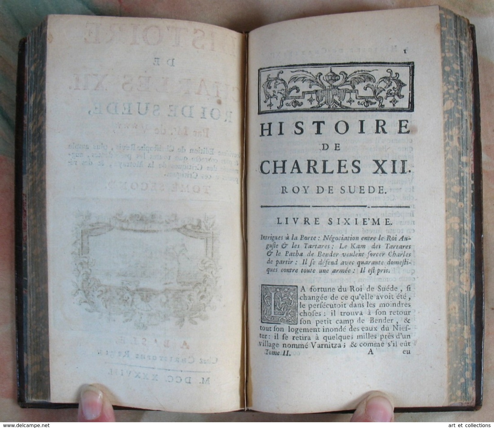 CHARLES XII, Roi De SUÈDE / Voltaire / 2 Tomes En 1 Volume / BASLE 1738 - 1701-1800