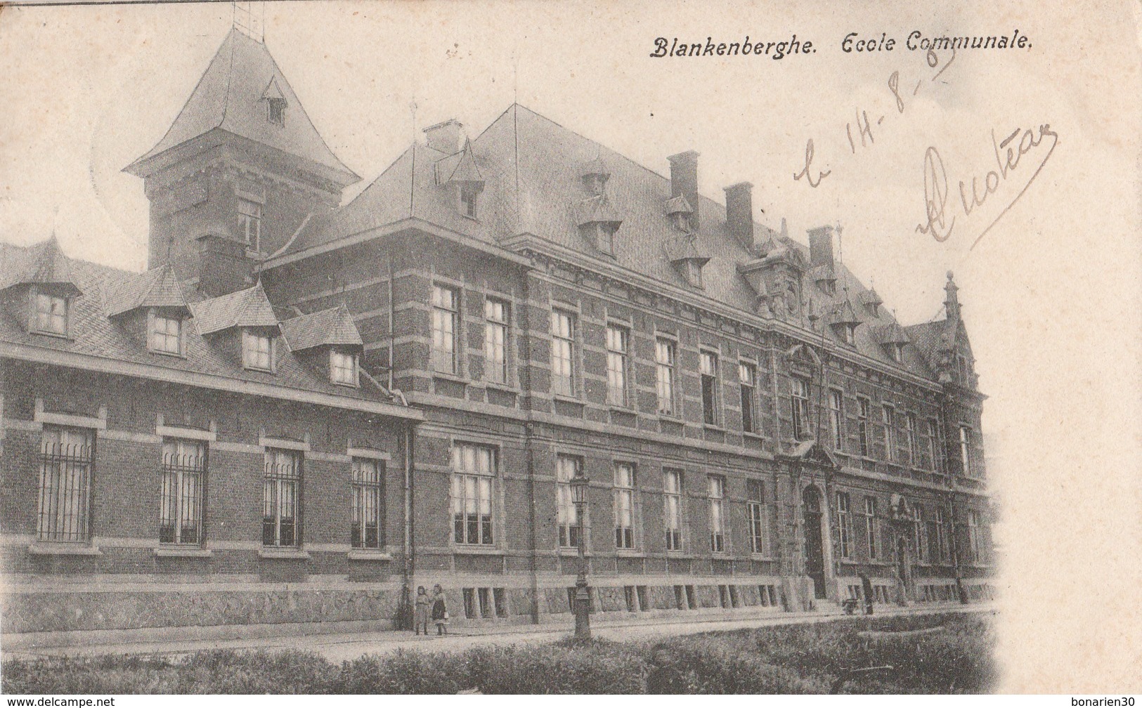 CPA BELGIQUE BLANKENBERGHE  ECOLE COMMUNALE 1903 - Blankenberge