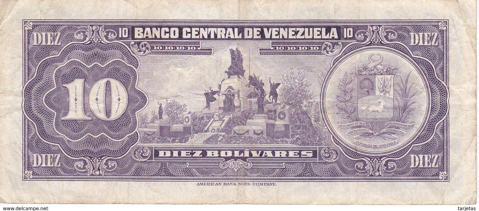 BILLETE DE VENEZUELA DE 10 BOLIVARES DEL AÑO 1977  (BANK NOTE) - Venezuela