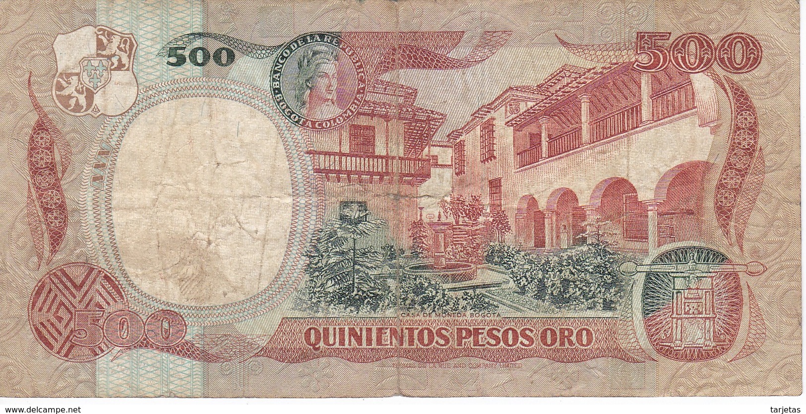 BILLETE DE COLOMBIA DE 500 PESOS DE ORO DEL AÑO 1984  (BANK NOTE) - Colombia