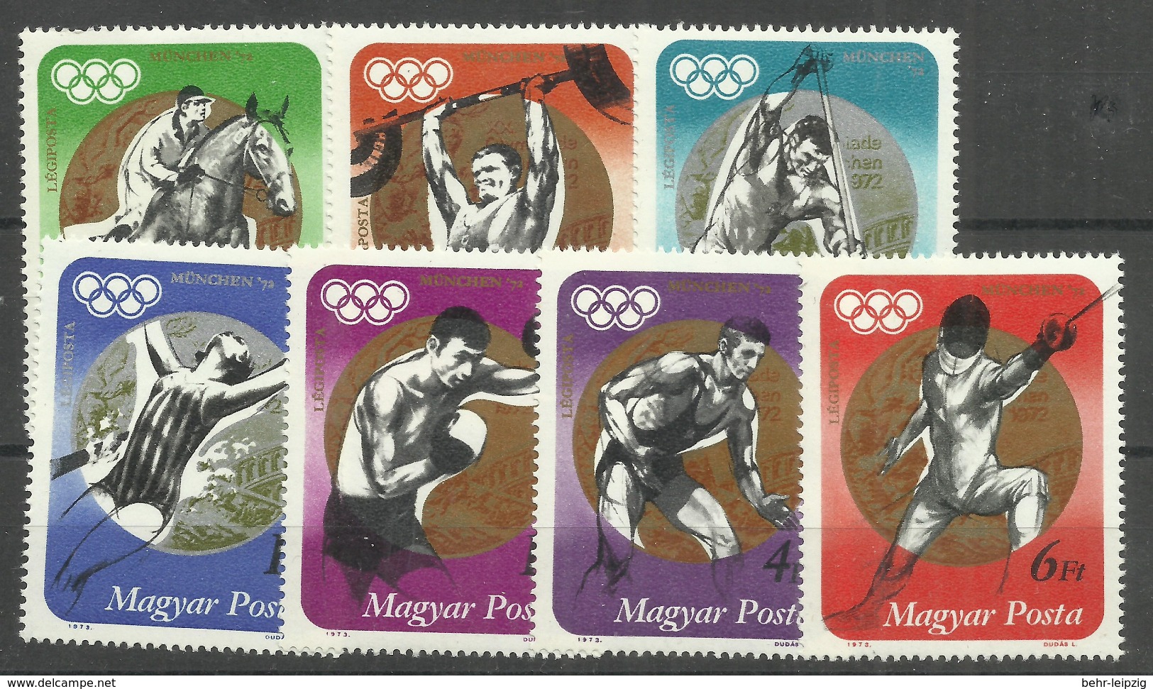 Ungarn 2847-53A " Satz Mit 7 Briefmarken Kpl. Zu Medaillengewinner Der Olympiade München ´72" Postfrisch Mi.:4,00 &euro; - Ungebraucht