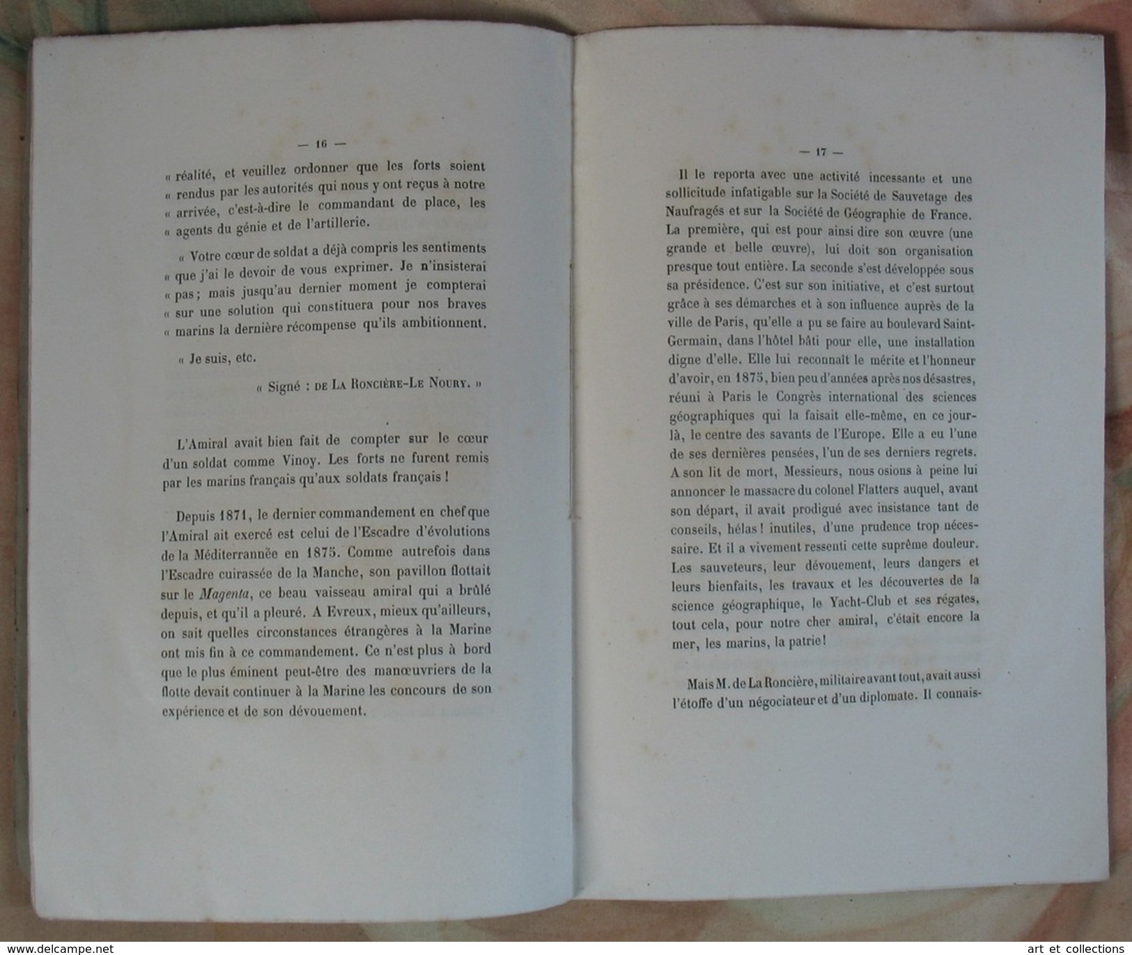 Le VICE-AMIRAL Baron De La RONCIÈRE-Le NOURY / Dédicace De L'auteur Georges L'Hopital / 1881 - 1801-1900