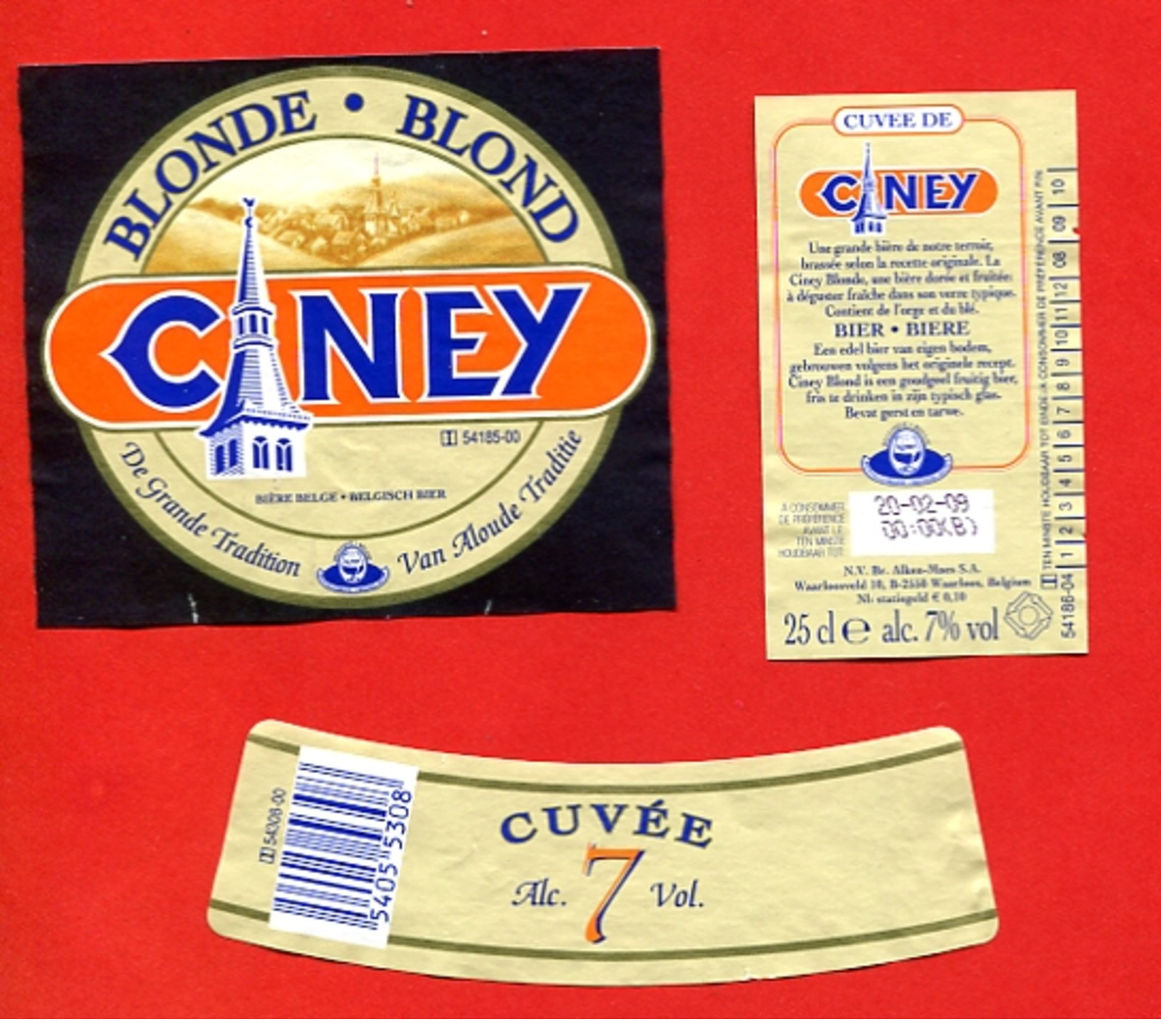 503B - Etiquette Bière Blonde " CINEY " - Bière