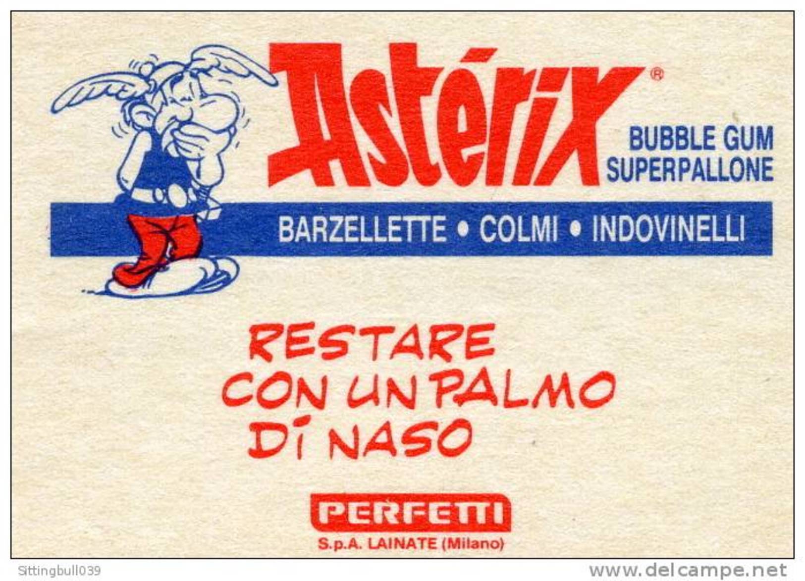 ASTERIX. PUB BUBBLE GUM. LE RISATISSIME. ITALIE. Image Cartonnée. 1990 Les Ed. Albert René/GOSCINNY-UDERZO - Advertisement