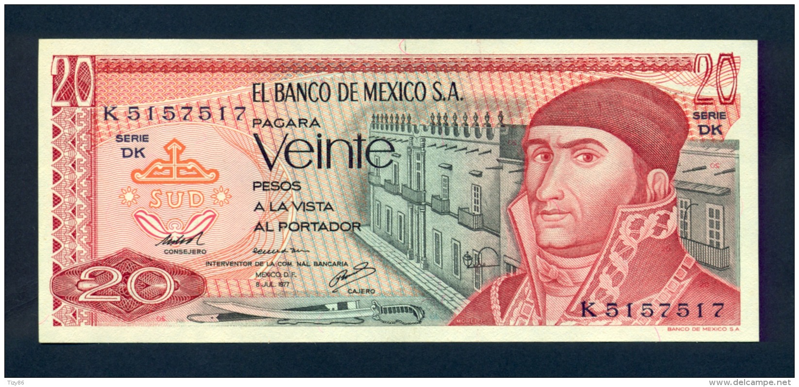 Banconota Messico 1977 20 Pesos FDS - Mexico