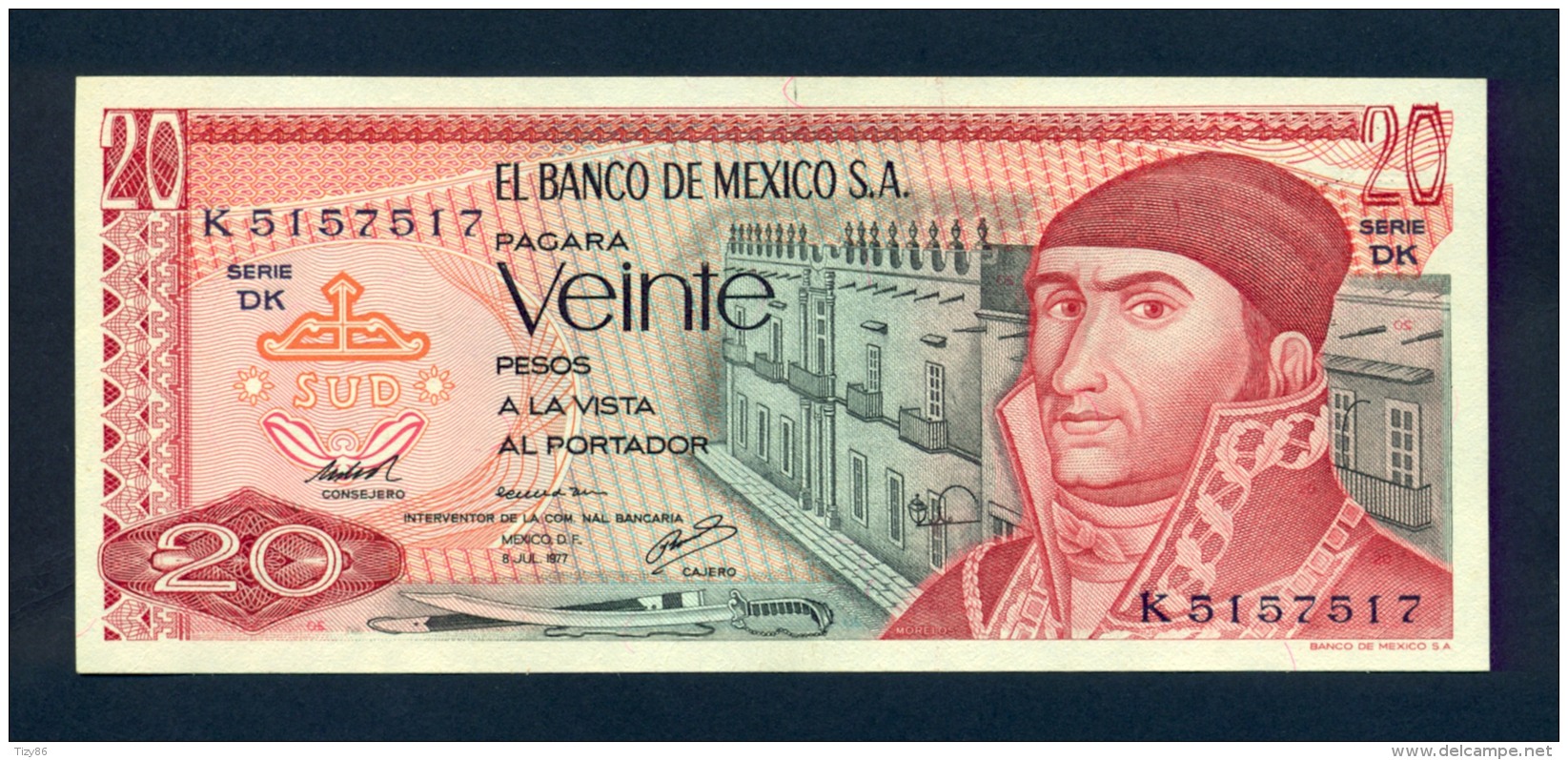 Banconota Messico 1977 20 Pesos FDS - Messico