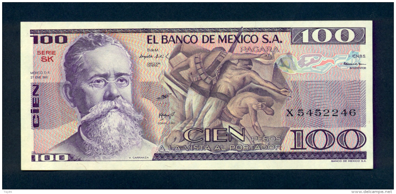 Banconota Messico 100 Pesos 1981 FDS - Mexique