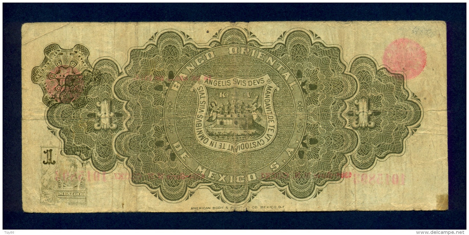 Banconota El Banco Orientale De Mexico - 1 Peso - 14/4/1914 - Messico