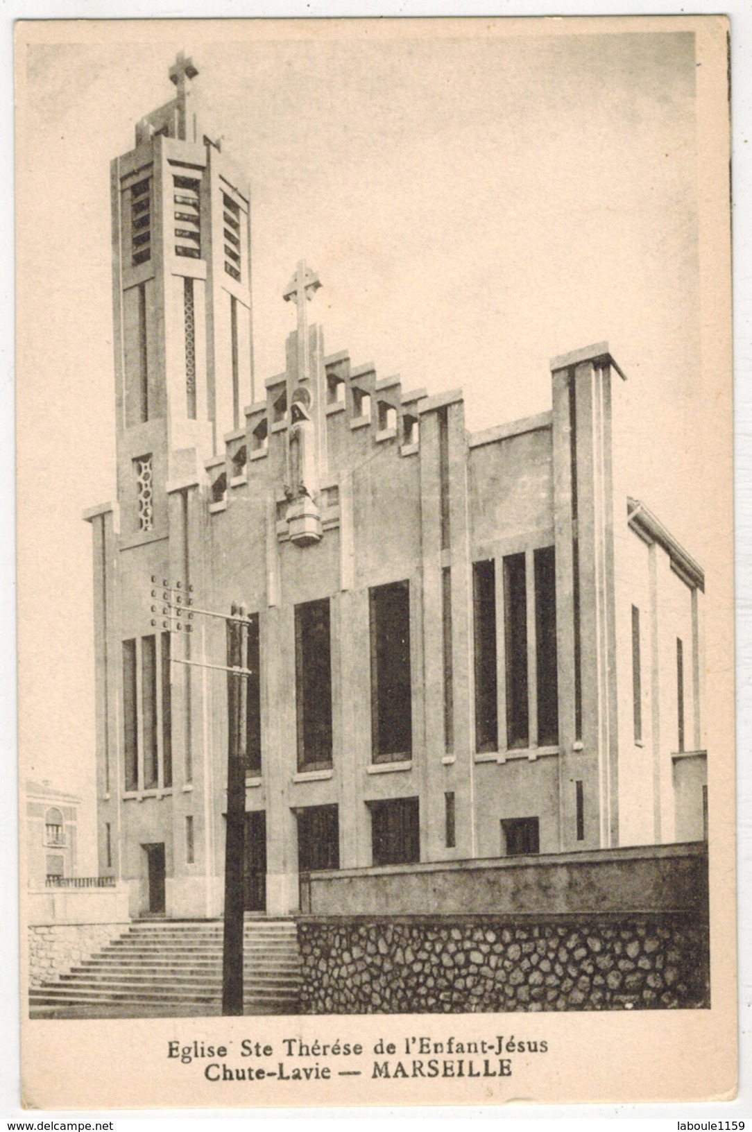 MARSEILLE CHUTES LAVIE : " Eglise Ste Thérèse De L'Enfant Jésus " Verso Abbé Louis HEMOUR Petite Soeur Reine - Cinq Avenues, Chave, Blancarde, Chutes Lavies