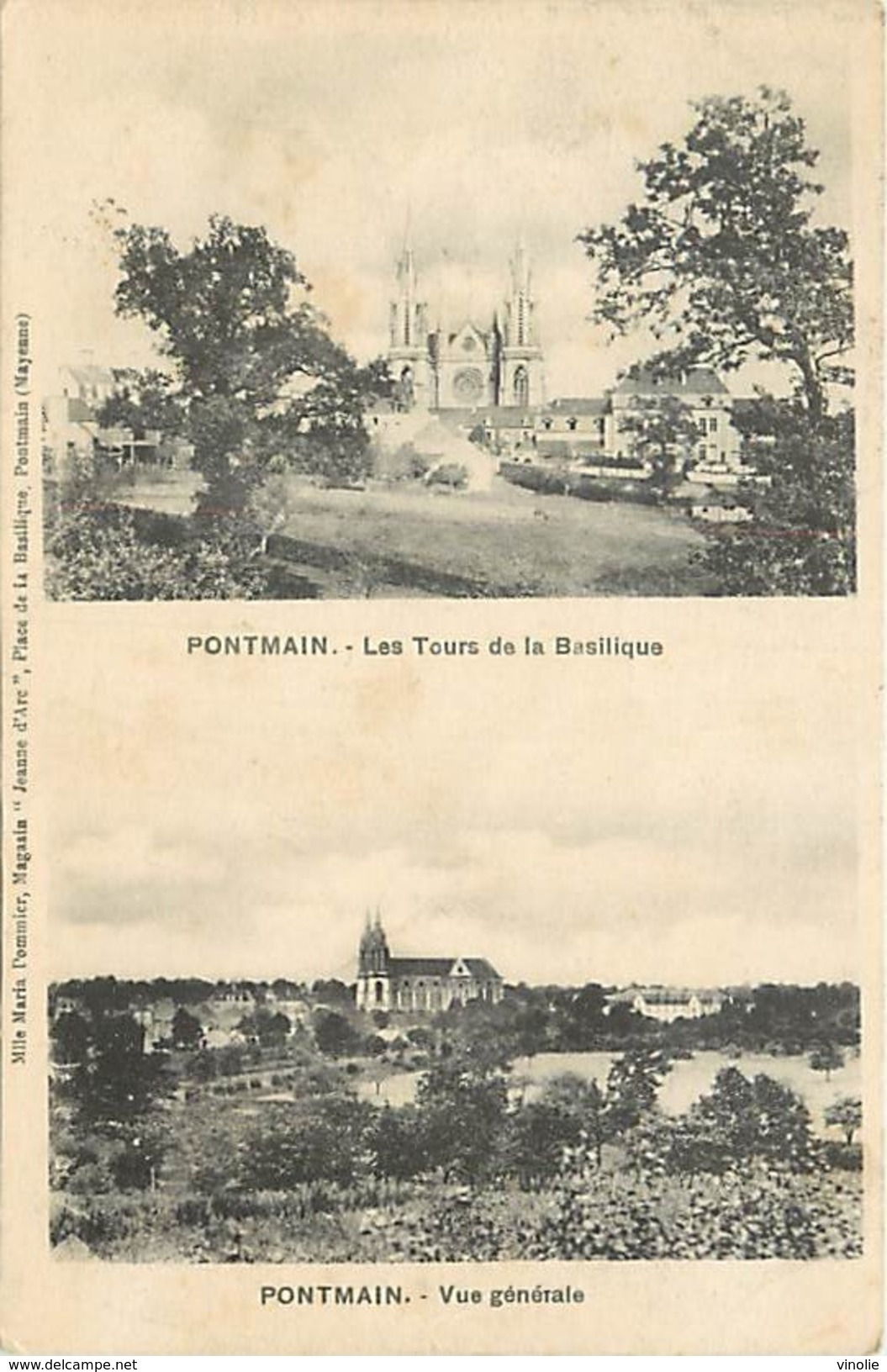 A-17-3488 : CARTE POSTALE PONTMAIN . CACHET HEXAGONAL. PONTMAIN MAYENNE 1922 - Cachets Manuels