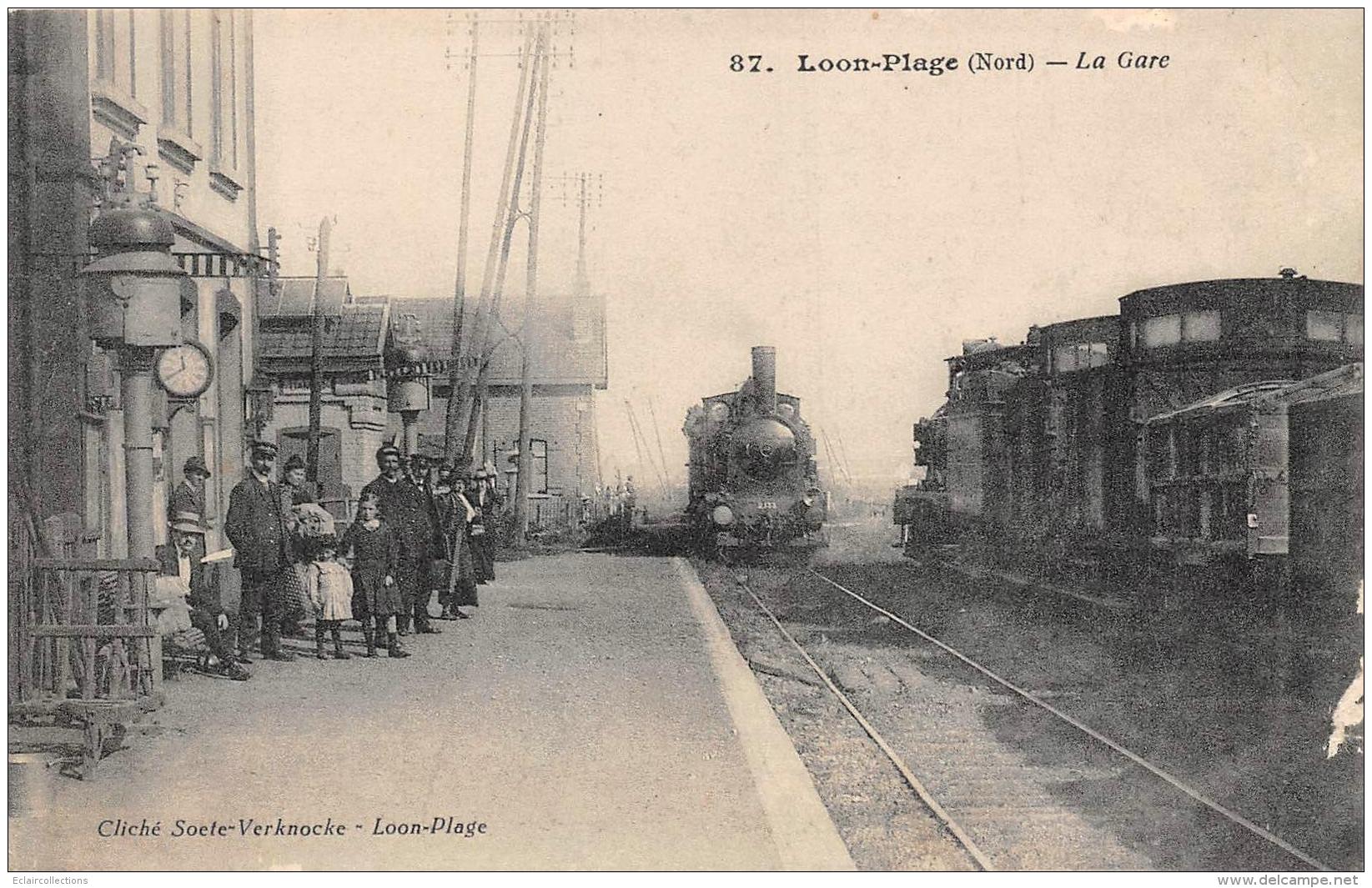 Loon-Plage      59      La Gare. Train                  - Défault -      (voir Scan) - Hazebrouck
