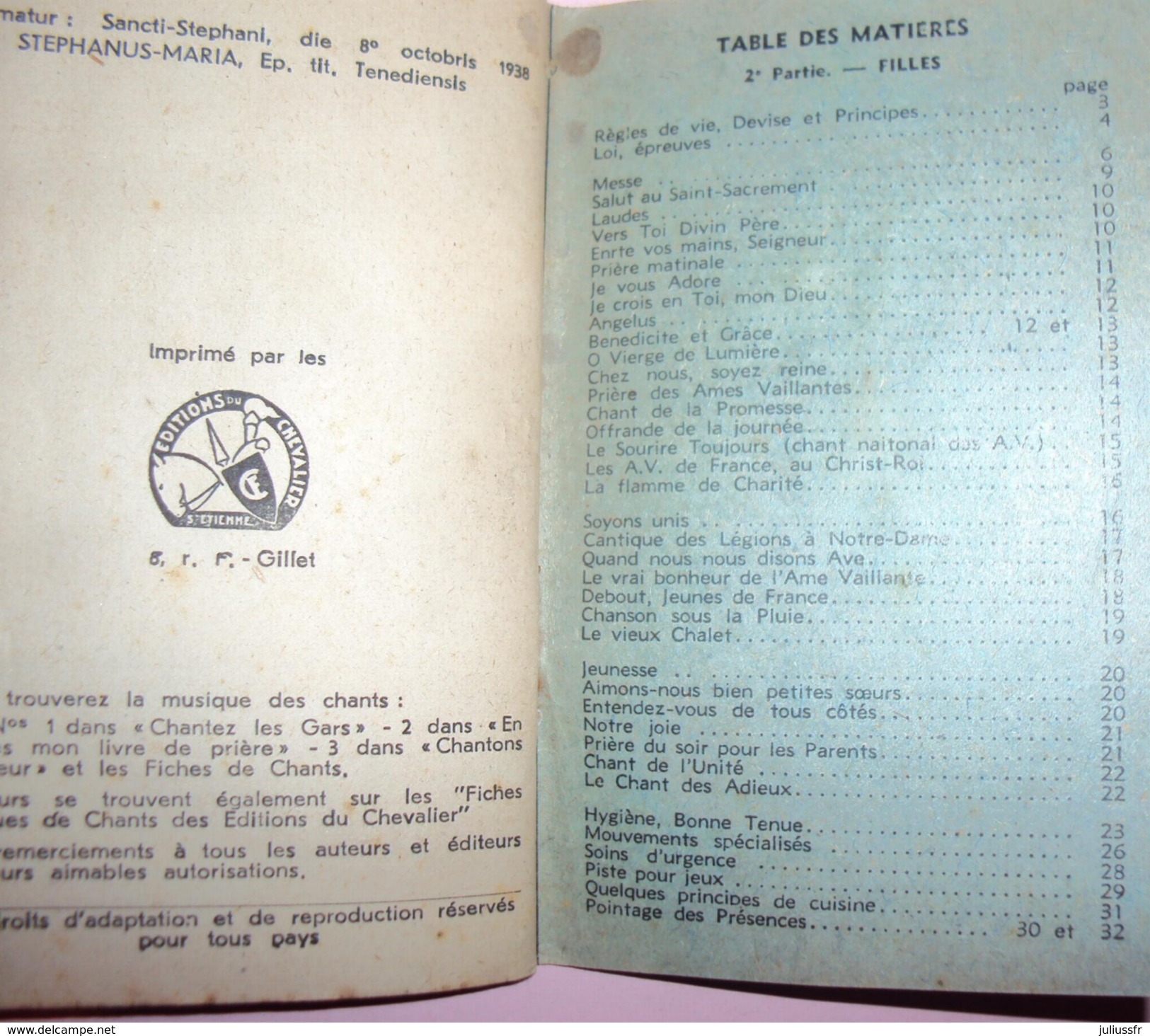 Carnet Du Chef  D'équipe Ames Vaillantes De France 1938 SCOUT - Programmes