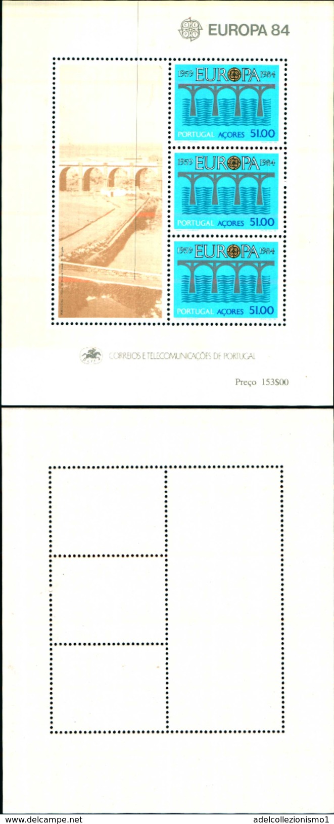 86796) 1984 Portogallo Azzorre Portugal Azores EUROPA CEPT EUROPE 1 Foglietto MNH** - Ganze Bögen