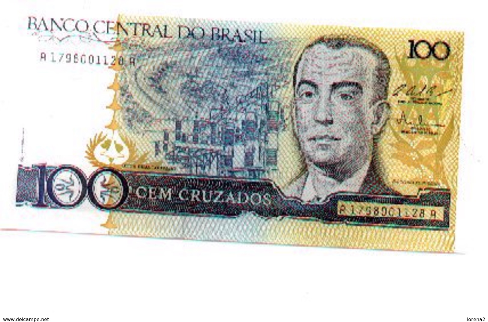 Billete Brasil. 100 Cruzados . Plancha. (ref. 6-512) - Brazil