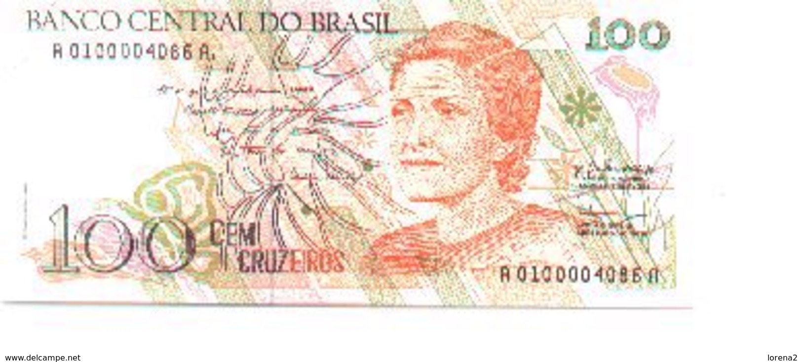 Billete Brasil. 100 Cruzeiros . Plancha. (ref. 6-724) - Brasile