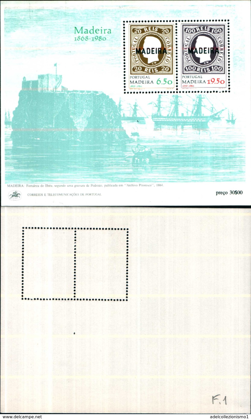 86800) Portogallo-azzorre-1980-emissione Dei Primi Francobolli Delle Azzorre-BF-n.1- Cat. 2 Euro  MNH** - Hojas Completas