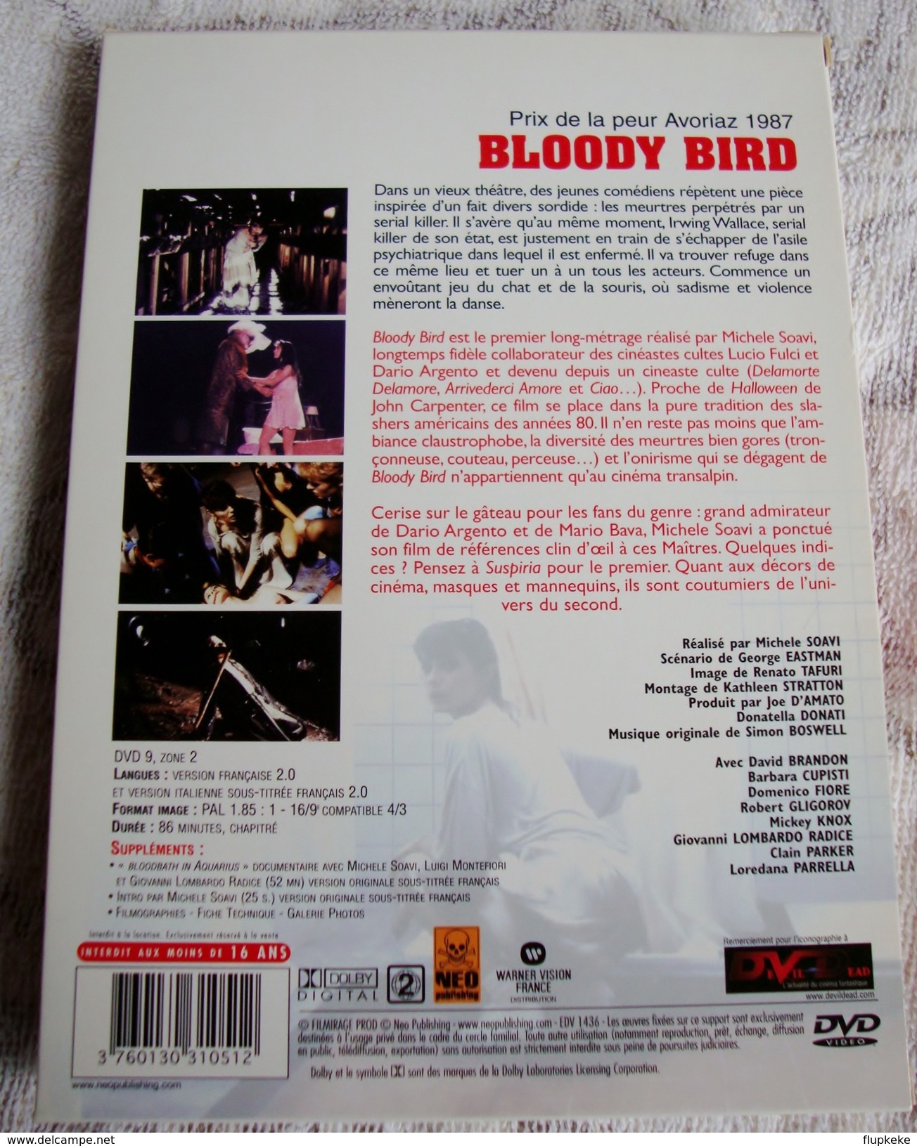 Dvd Zone 2 Bloody Bird (1987) Édition Collector Neo Publishing Deliria Vf+Vostfr - Horror
