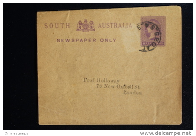 South Australia Newspaper Wrap To London  Half Penny - Covers & Documents