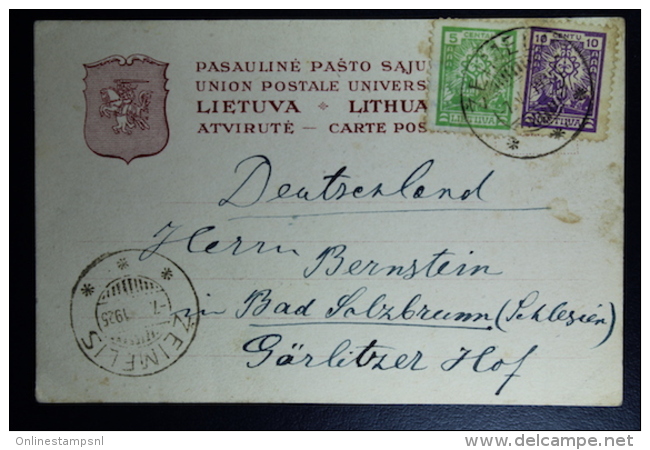 Letland / Latvia  Postcard 1921 Zeimflis To Bad Salzbrunn  Germany (now Szczawno Zdrój Poland) - Lettland