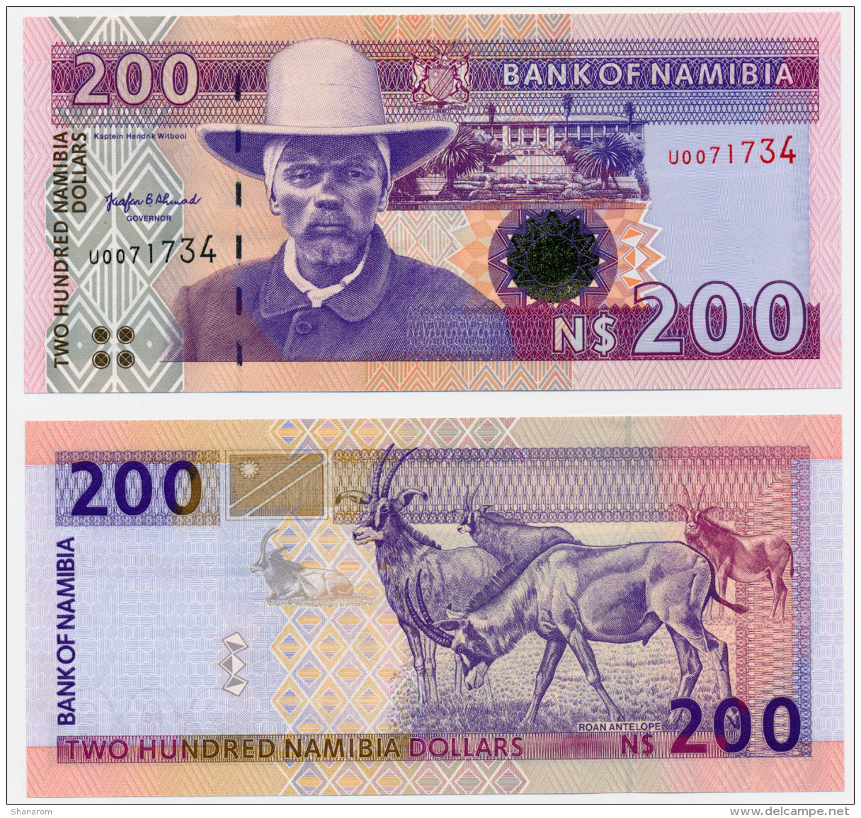 1995 // BANK OF NAMIBIA // 200 $ // UNC - Namibia