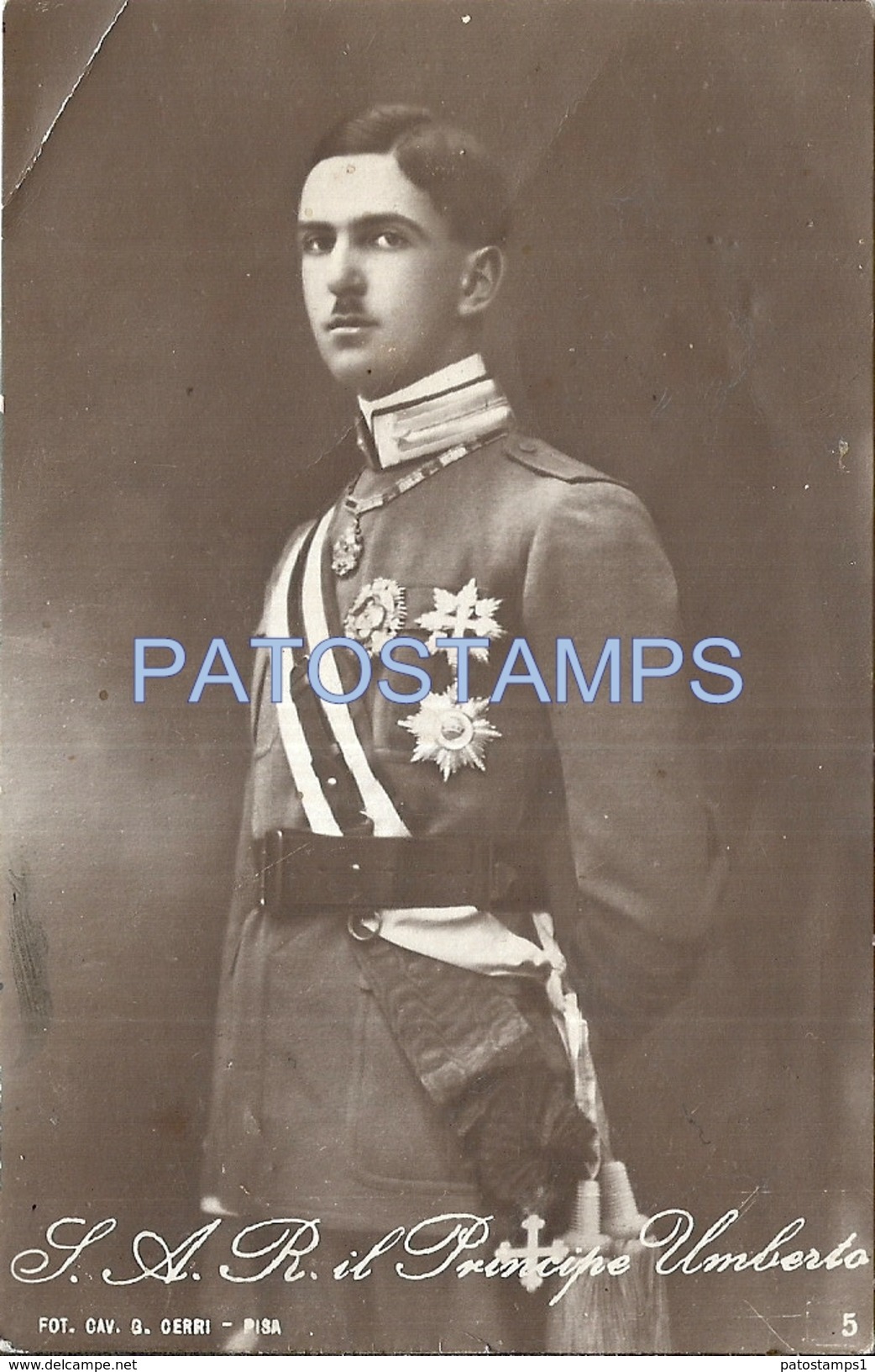 66372 ROYALTY ITALY PRINCE UMBERTO POSTAL POSTCARD - Familles Royales