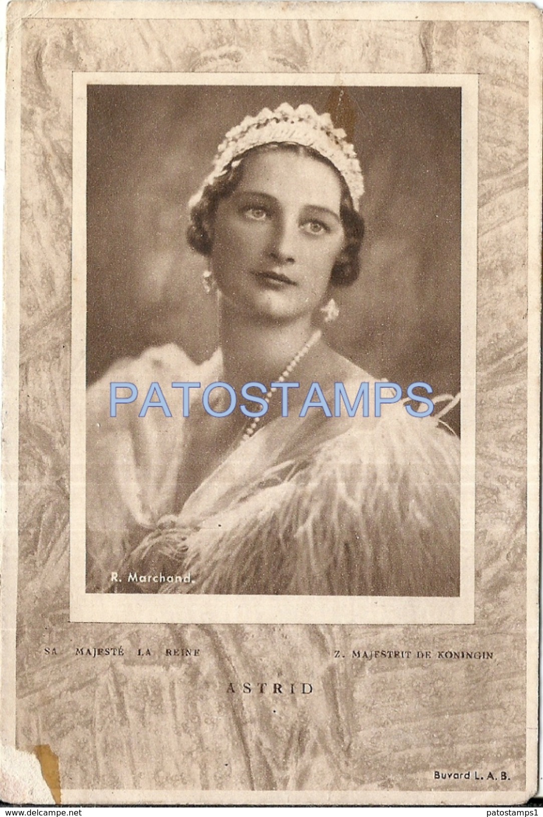 66374 ROYALTY SWEDEN ASTRID QUEEN POSTAL POSTCARD - Familles Royales