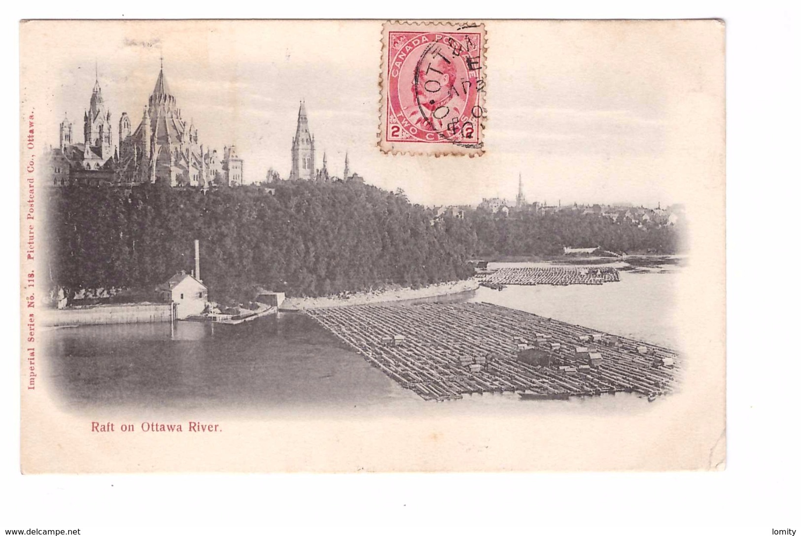 Canada Raft On Ottawa River Cpa Rare Cachet 1905 - Oshawa