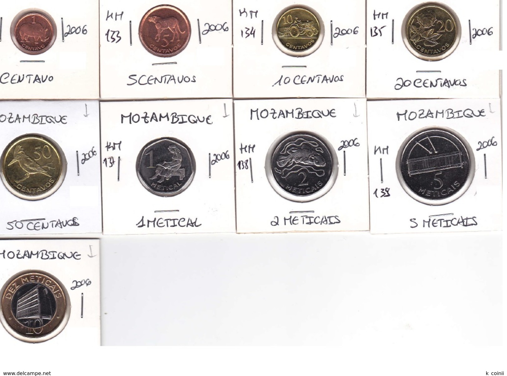 Mozambique - Set Of 9 Coins Of 2006  - UNC - Mosambik