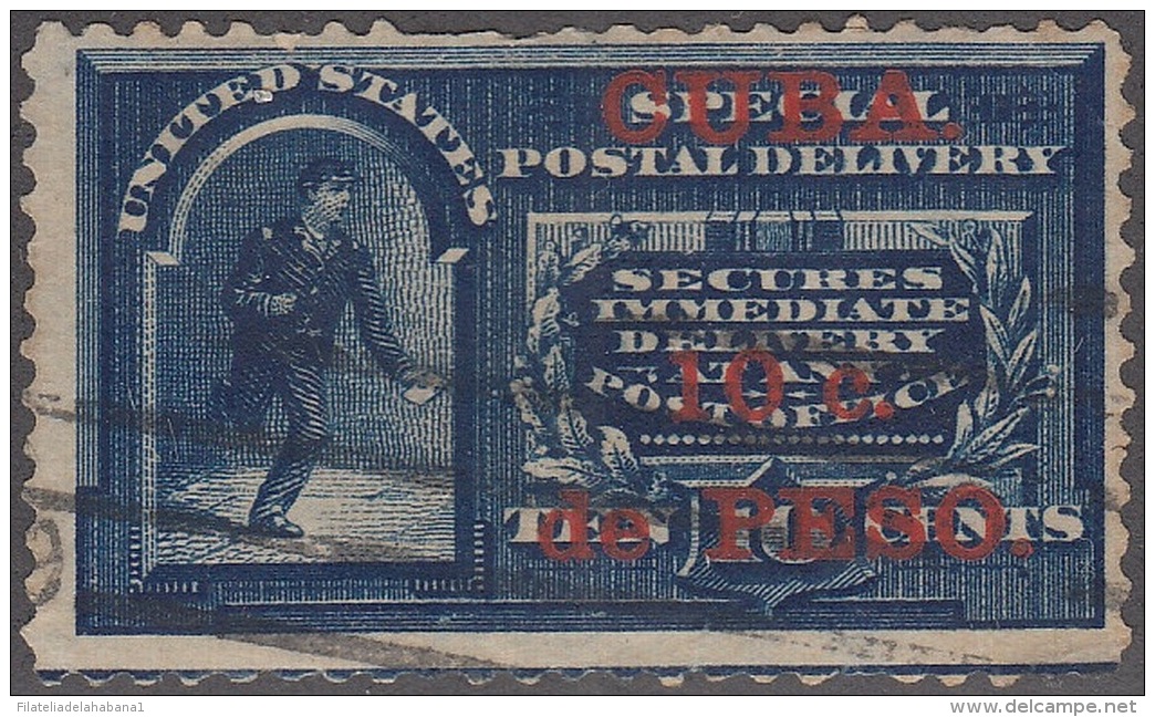 1899-295 CUBA US OCCUPATION 1899 Ed.29. 10c MENSAJERO AZUL. SPECIAL DELIVERY ENTREGA ESPECIAL USED. - Usados