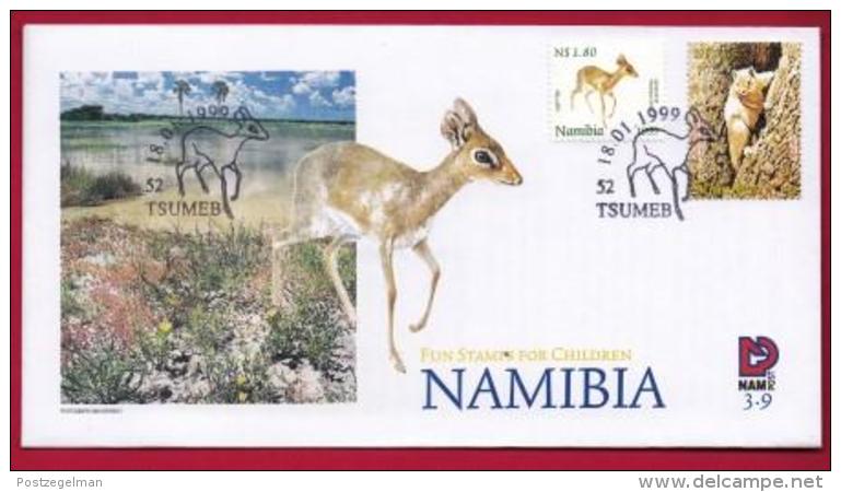 NAMIBIA, 1999, First Day Cover, Stamps, Fun Stamps For Children,  Michel 3-09, F3915 - Namibia (1990- ...)