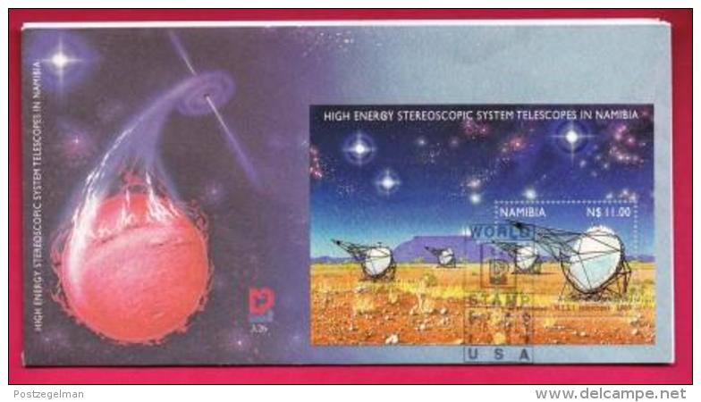 NAMIBIA, 2000, First Day Cover, Min Sheet Stamps, Telescope In Namibia,  Michel 3-26, F3933 - Namibia (1990- ...)