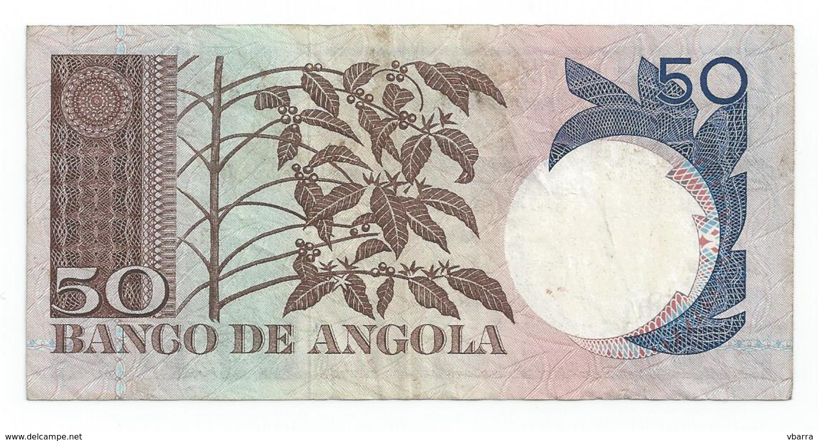 Bank Of Angola (colonial Period) 50 Escudos - Effigy Luís De Camões - 1973 Banknote Billet De Banque Billete De Banco - Angola