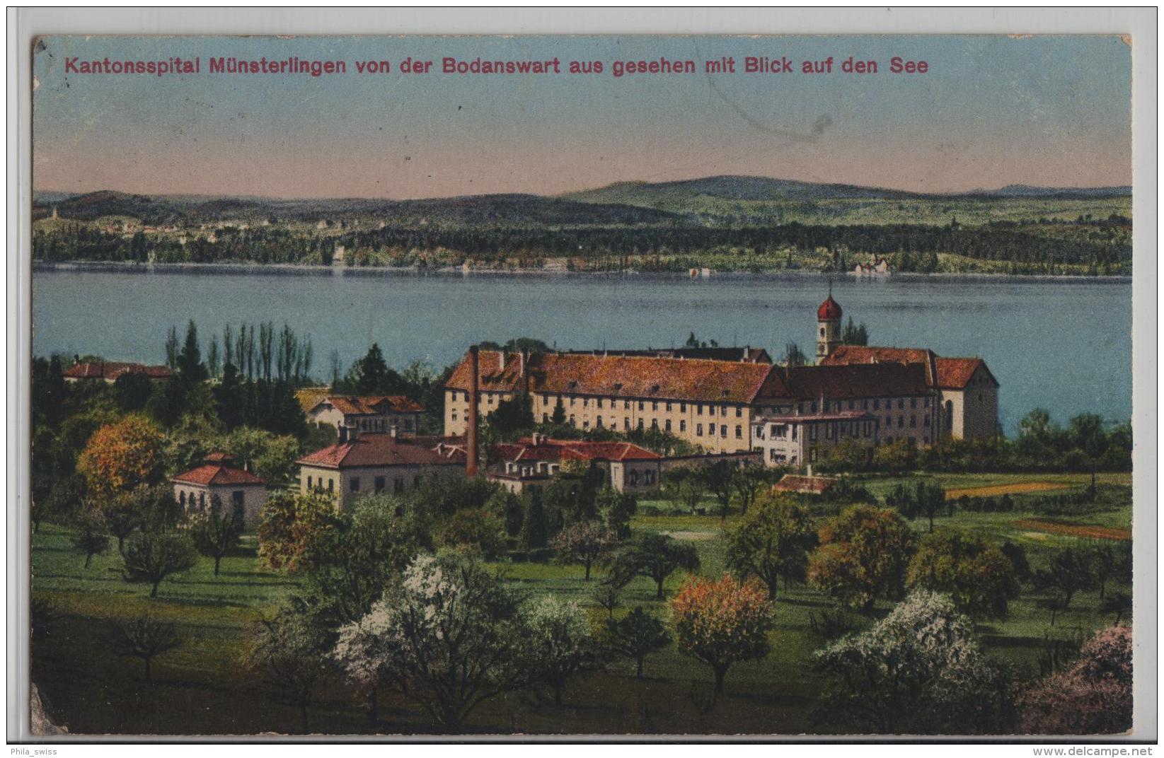 Kantonsspital Münsterlingen Von Der Bodanswart Aus Gesehen Mit Blick Auf Den See - Photoglob 02843 - Münsterlingen