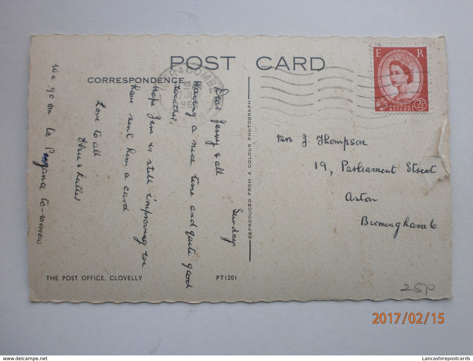 Postcard The Post Office Clovelly Devon PU 1964 My Ref B1785 - Clovelly