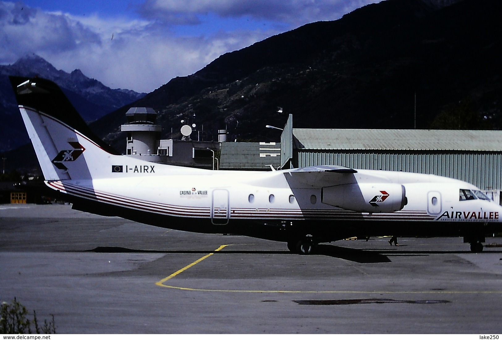 Diapositiva/Slide DORNIER 328  AIR VALLEE Italian Company I-AIRX Aosta 2000 - Diapositives (slides)