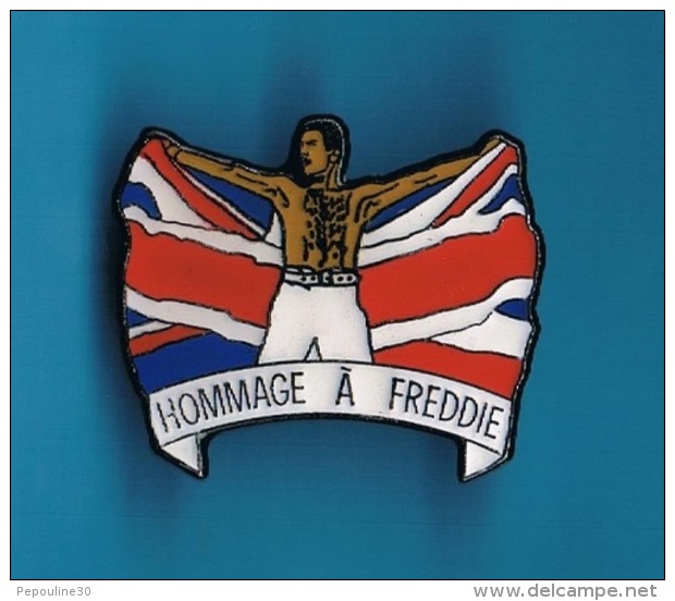 1 PIN'S  //   ** QUEEN  ** HOMMAGE A FREDDIE ** Né Le 05 0946  Parti Le 241191 ** .  (&copy; Qualité Collectors Série Li - Celebrities