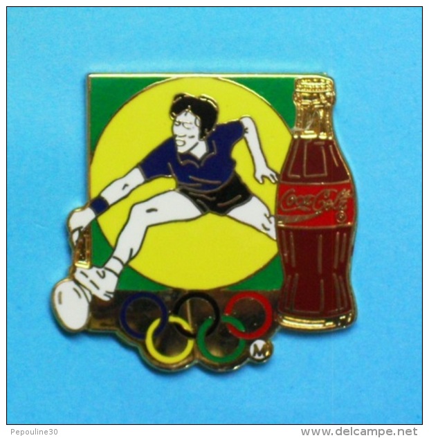 1 PIN'S  //   ** COCA COLA ** JO ** TENNIS ** . (Worldwide Olympic Sponsors &reg; C.O.A. A.O.C. Artiss-Regina) - Coca-Cola