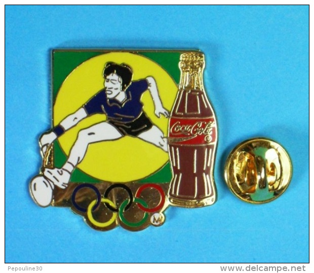 1 PIN'S  //   ** COCA COLA ** JO ** TENNIS ** . (Worldwide Olympic Sponsors &reg; C.O.A. A.O.C. Artiss-Regina) - Coca-Cola