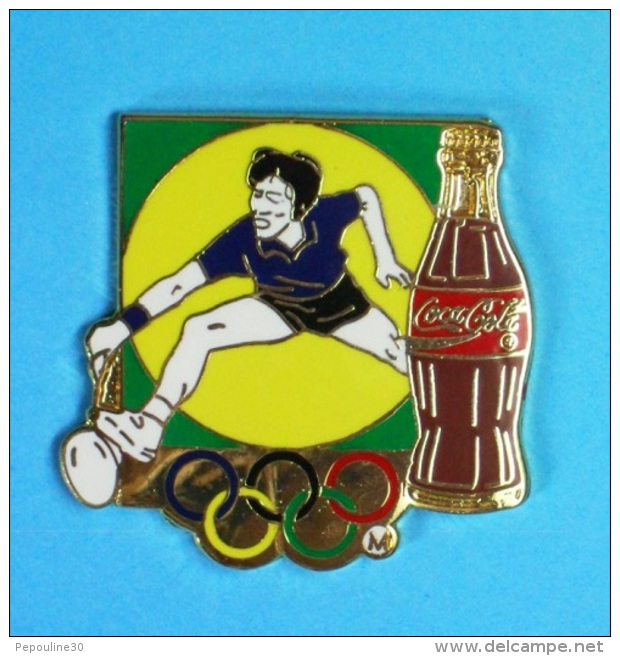 1 PIN'S  //   ** COCA COLA ** JO ** TENNIS ** . (Worldwide Olympic Sponsors &reg; C.O.A. A.O.C. Artiss-Regina) - Coca-Cola