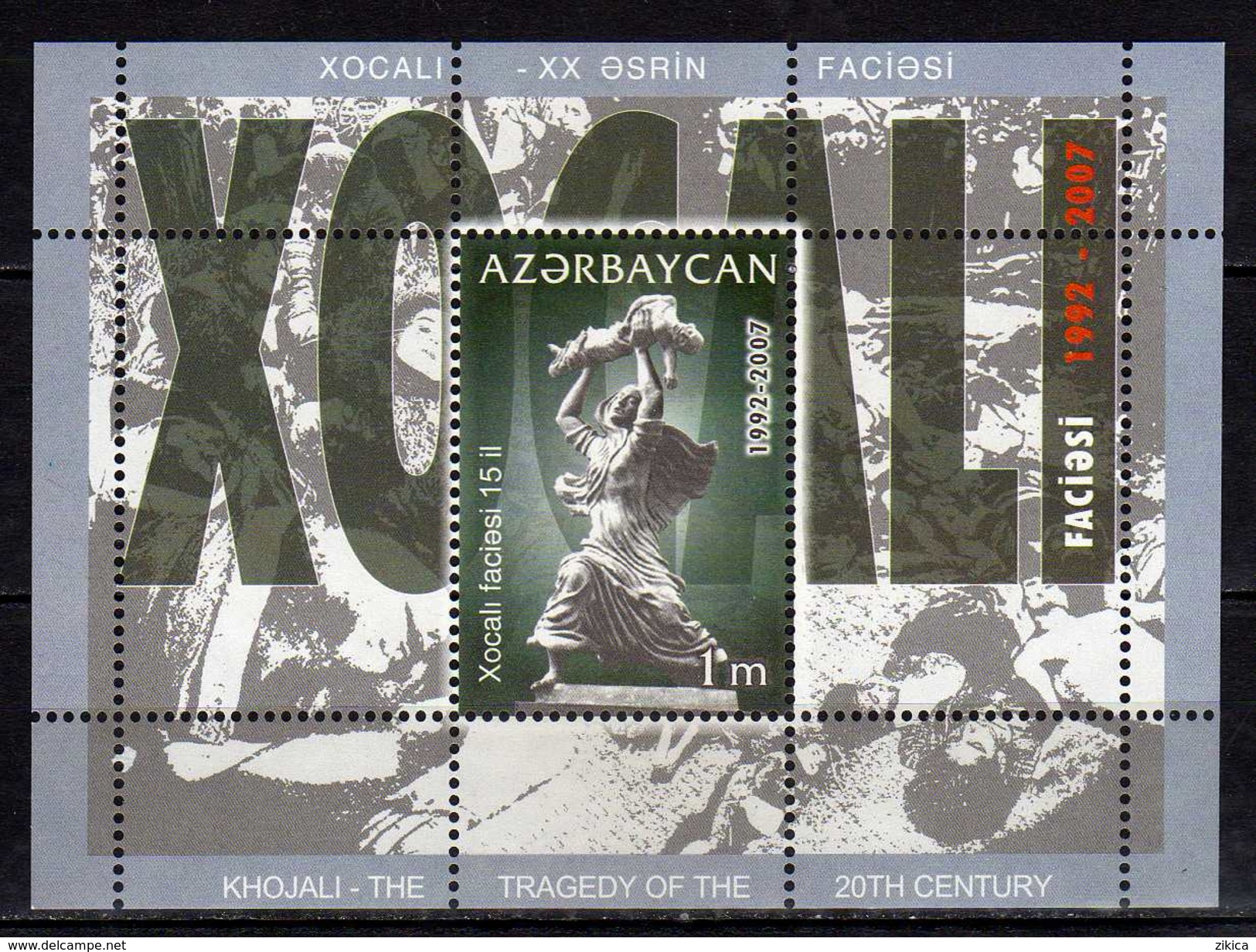 Azerbaijan 2007 The 15th Anniversary Of Khojali Tragedy.S/S.MNH - Azerbaïdjan