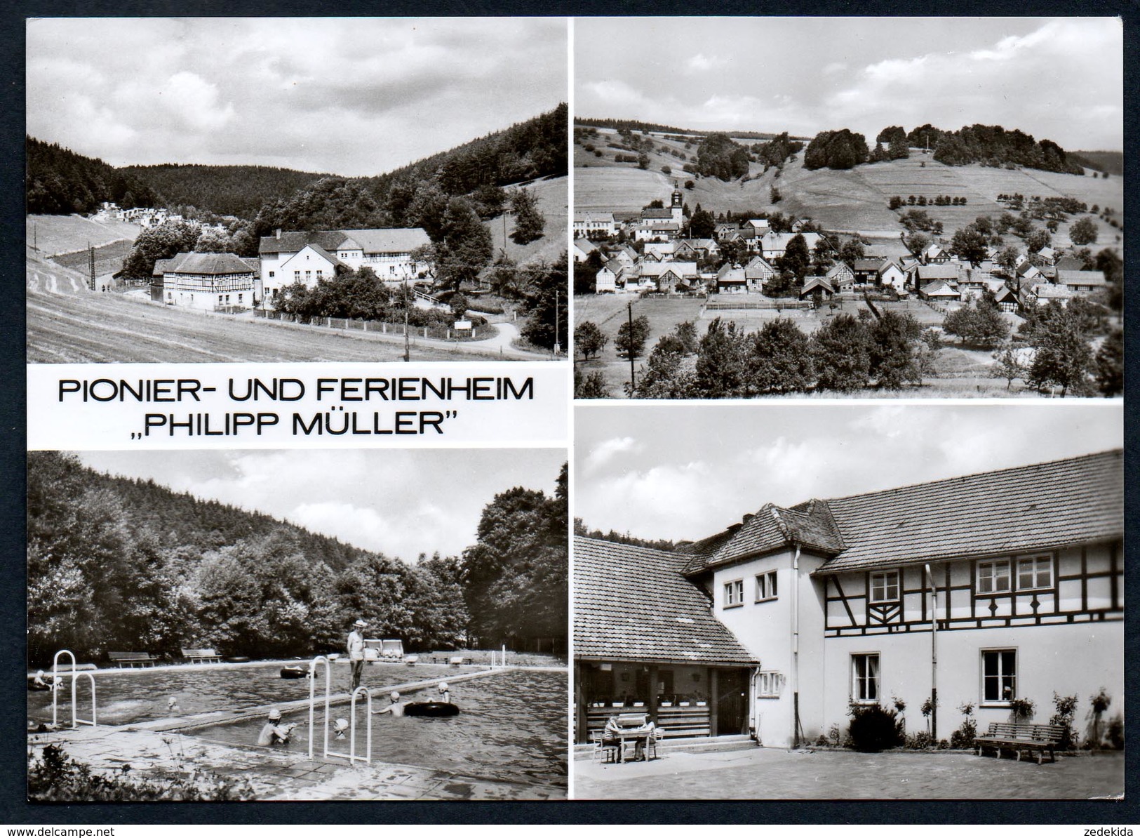 A0779 - Alte MBK Ansichtskarte - Lippersdorf Erdmannsdorf - Pionierheim Ferienheim Philipp Müller - Gel 1975 - Freibad - Stadtroda