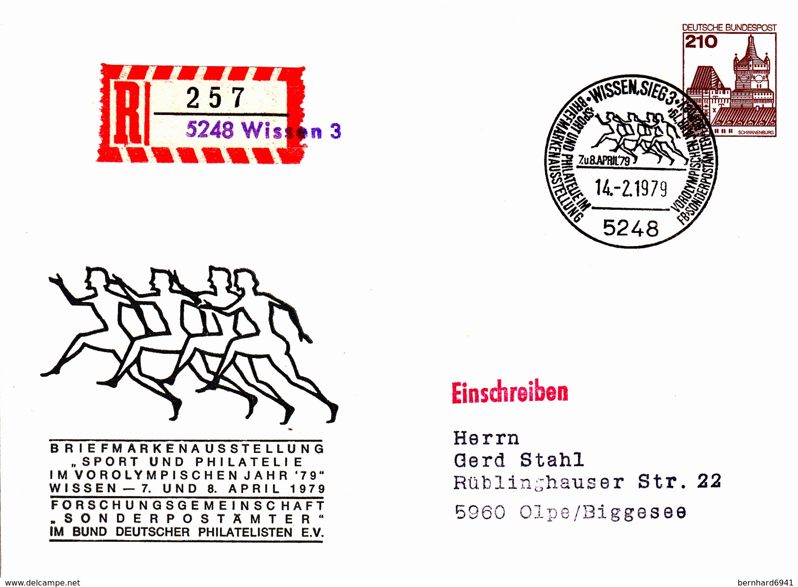 NPU 122/5   Briefmarkenausstellung "Sport Und Philatelie WIssen -  Einschreiben - Private Covers - Used